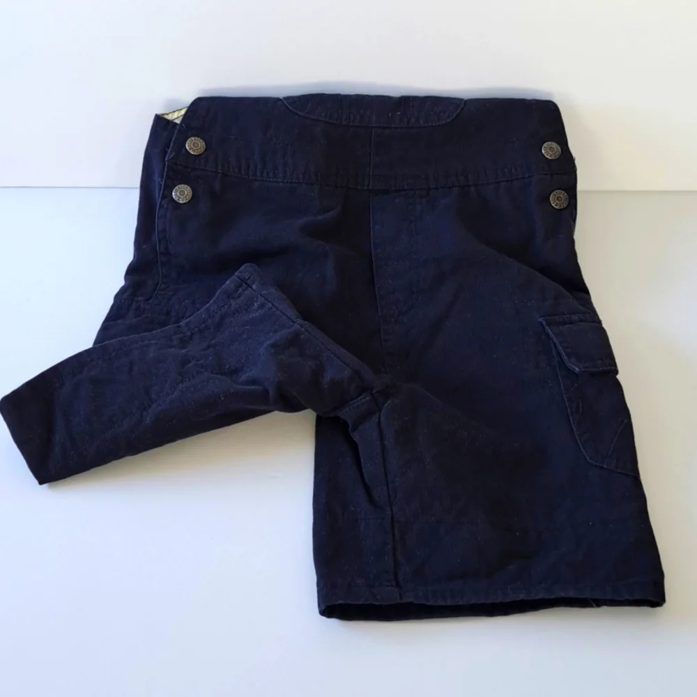 Vtg Y2k Dark Blue Navy Little Boy Bib Shortalls Overalls The Children's Place 4T